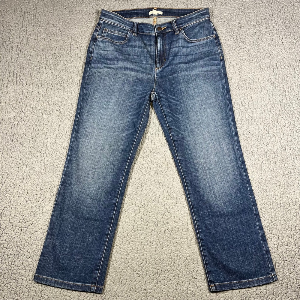 Eileen Fisher Petite Straight Leg Jeans Medium Wash Organic Cotton 10P  32x25